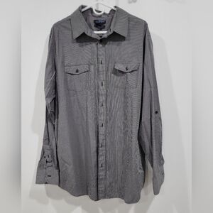 Murano Black and White Checkered Casual Button Down Shirt / Size XLT